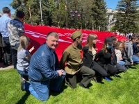 В Кисловодске развернули «Знамя Победы»